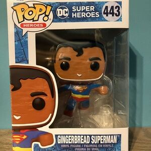 Funko Pop Gingerbread Superman Figure - Red and Blue